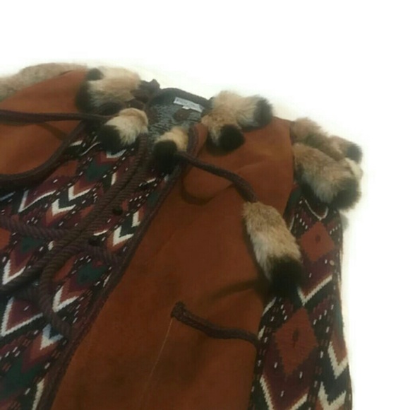 Leather Cowboy Jacket With Fur Collar - Picture 4 of 8